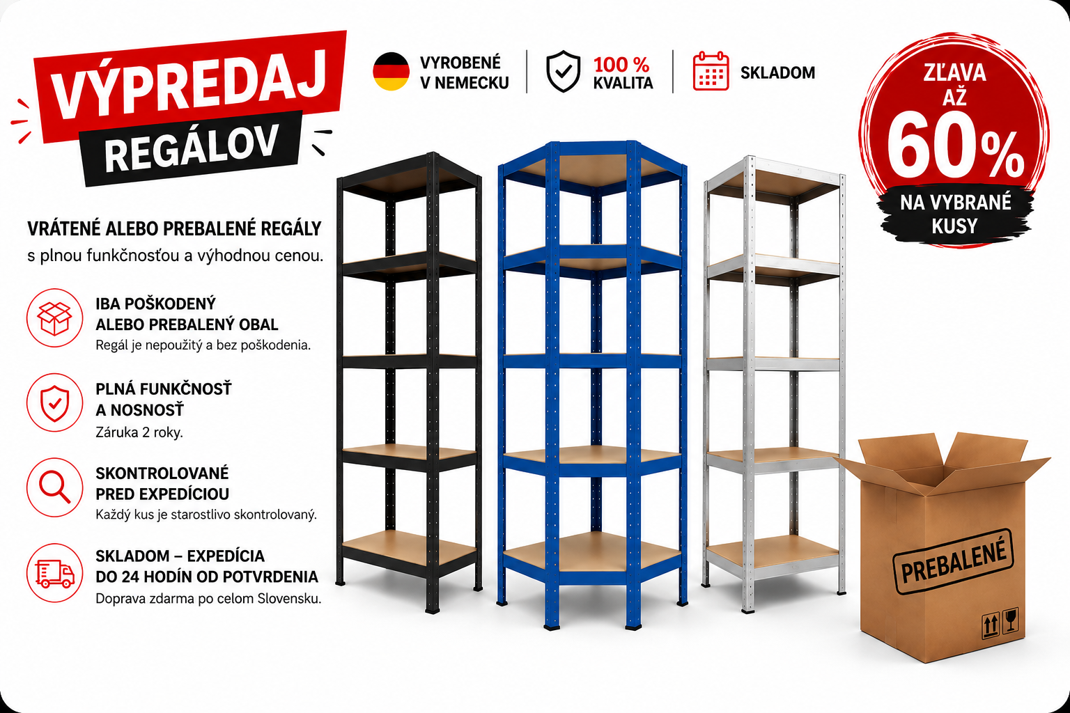 Výpredaj regálov
